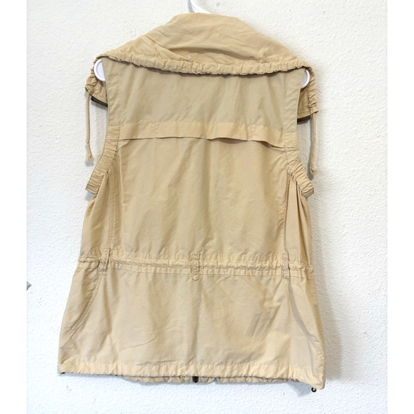 Woolrich Utility Vest Hooded Zip Up Beige Women's L Y2K Outdoor Cabincore - Picture 2 of 7